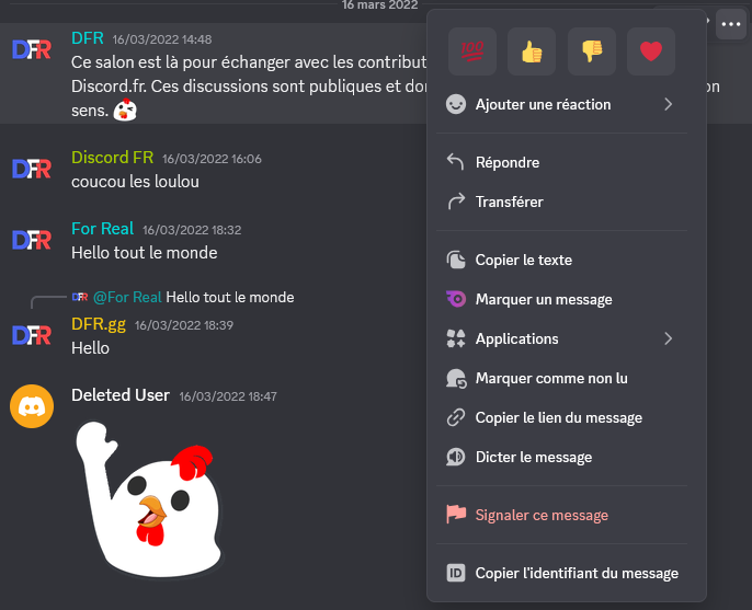 Signalement d'un message sur ordinateur