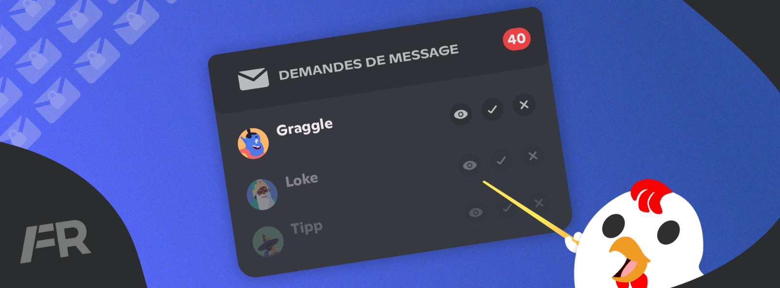 Onglet des demandes de message