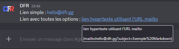 Liens des addresses mail