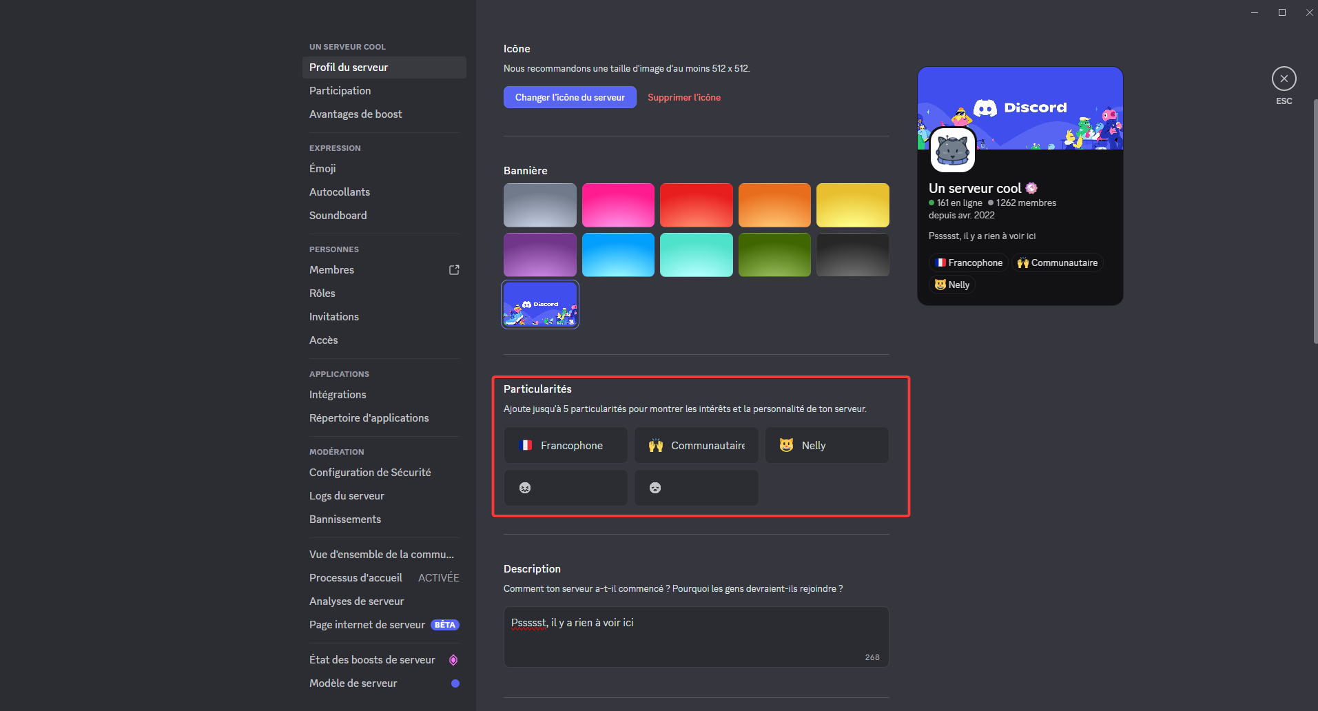 Ajout de la description