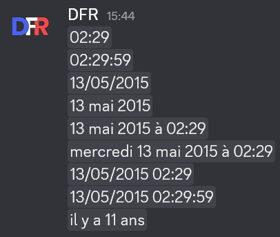 Mention des timestamps