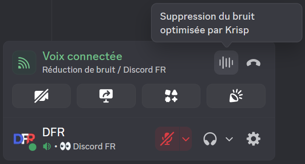 Barre d'outils de l'appel